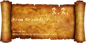 Krem Kristóf névjegykártya